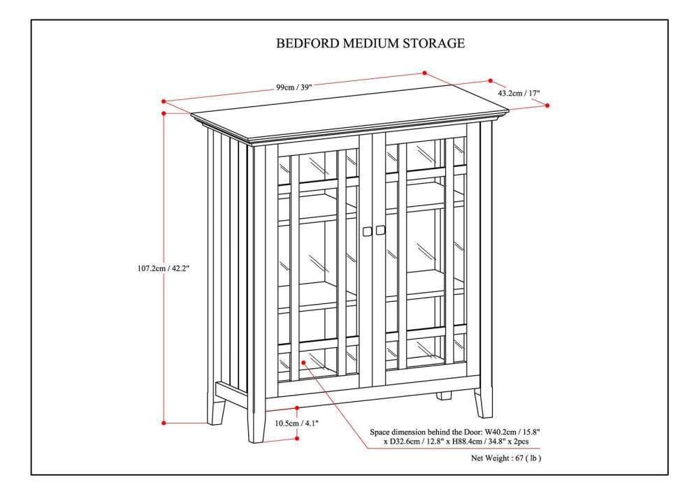 Farmhouse Grey | Bedford Medium Storage Cabinet