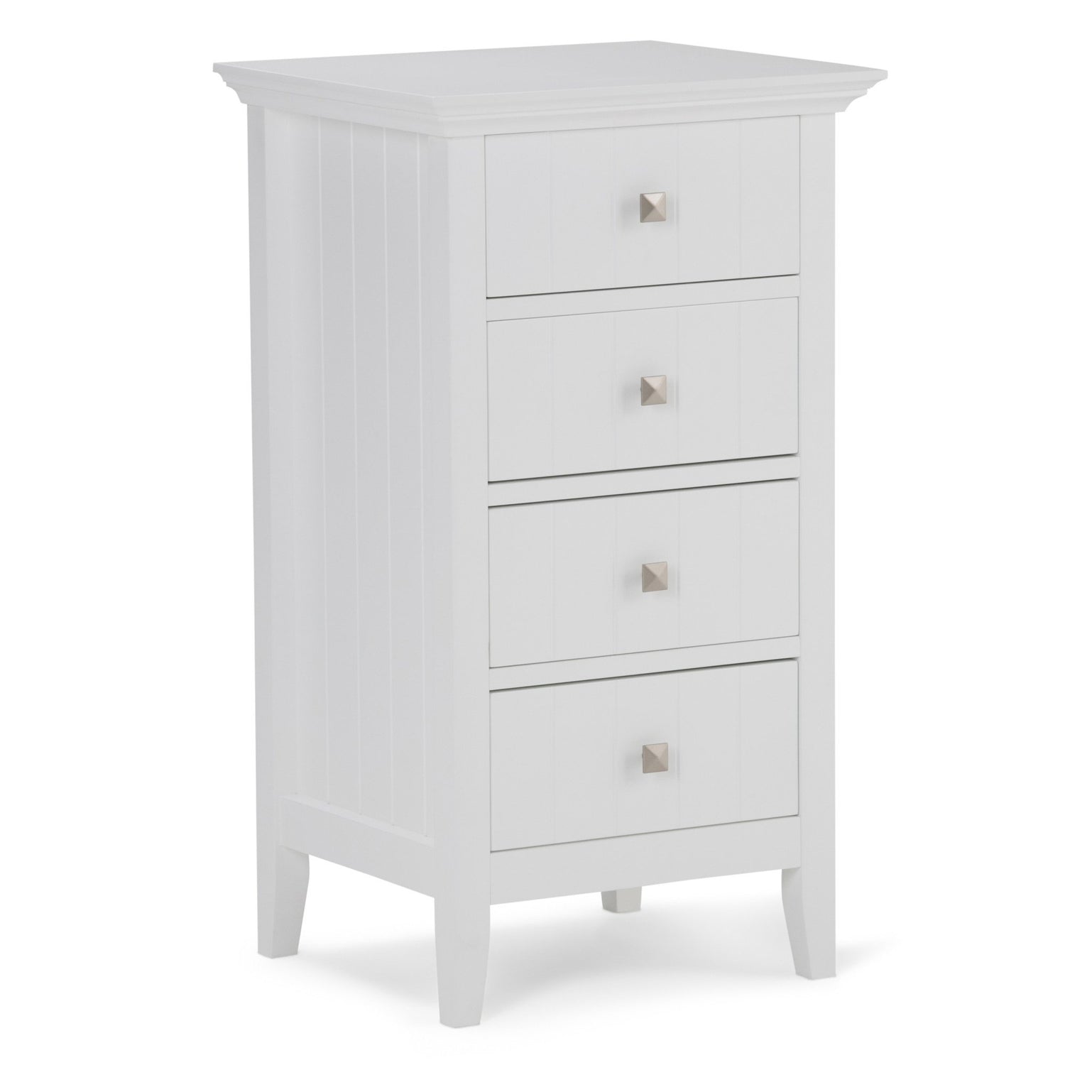 Bathroom Furniture White Slimline 4 Drawer Unit Cabinet Storage Space-Saving