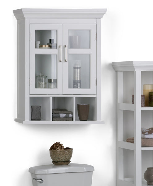 Pure White | Avington Two Door Wall Cabinet with Cubbies