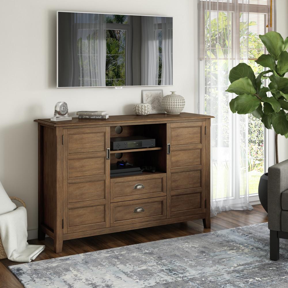 Rustic Natural Aged Brown | Burlington Tall TV Stand