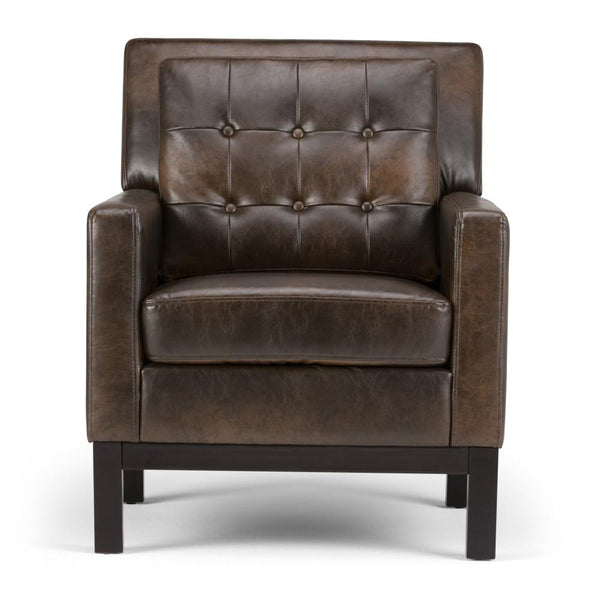 Distressed Brown Distressed Vegan Leather | Carrigan Club Chair