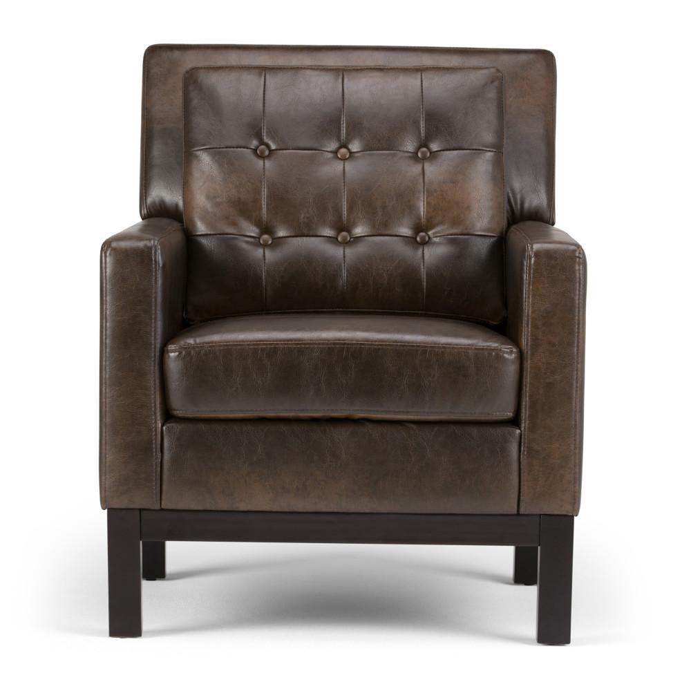 Distressed Brown Distressed Vegan Leather | Carrigan Club Chair