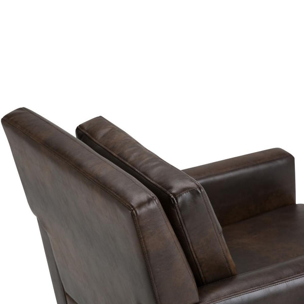 Distressed Brown Distressed Vegan Leather | Carrigan Club Chair