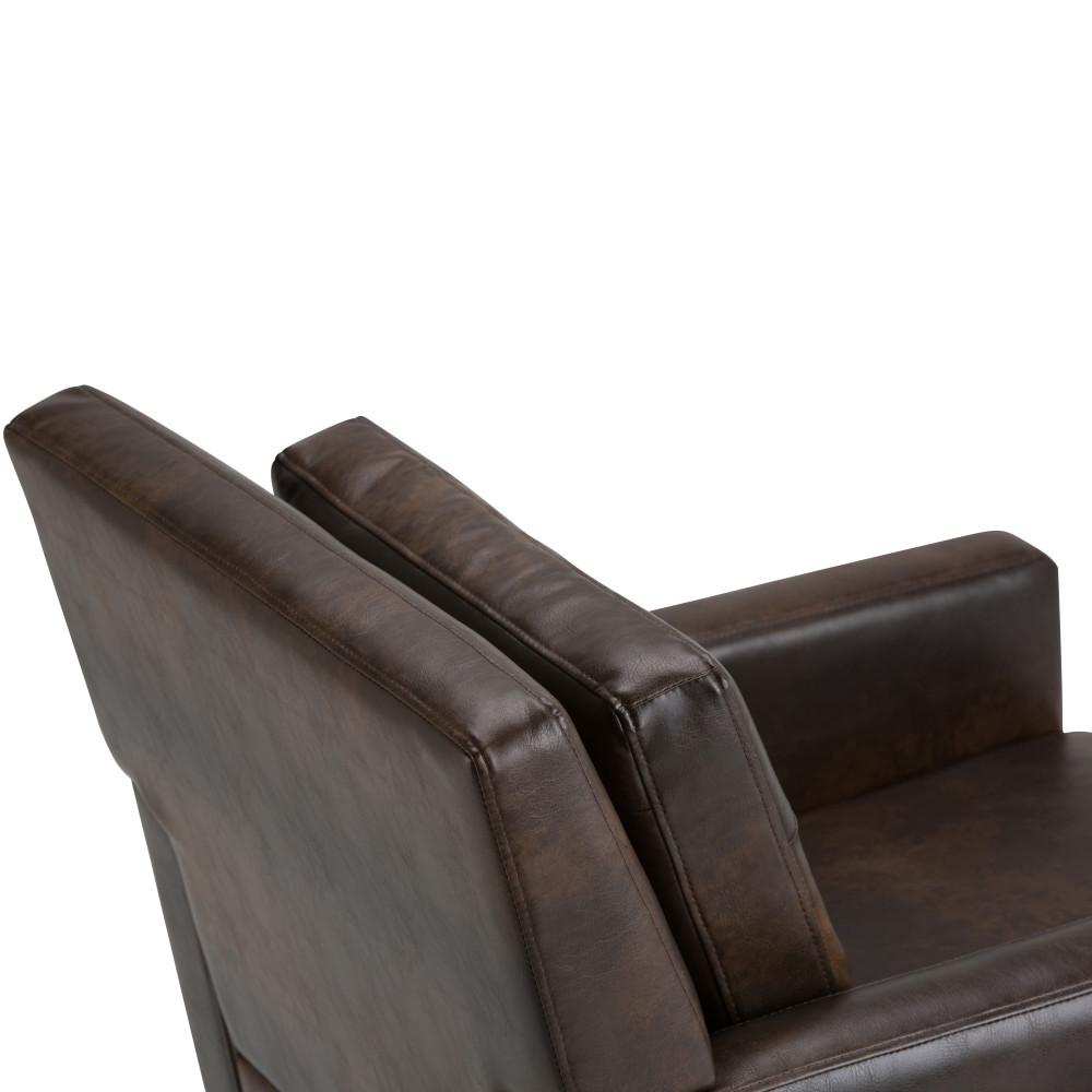Distressed Brown Distressed Vegan Leather | Carrigan Club Chair