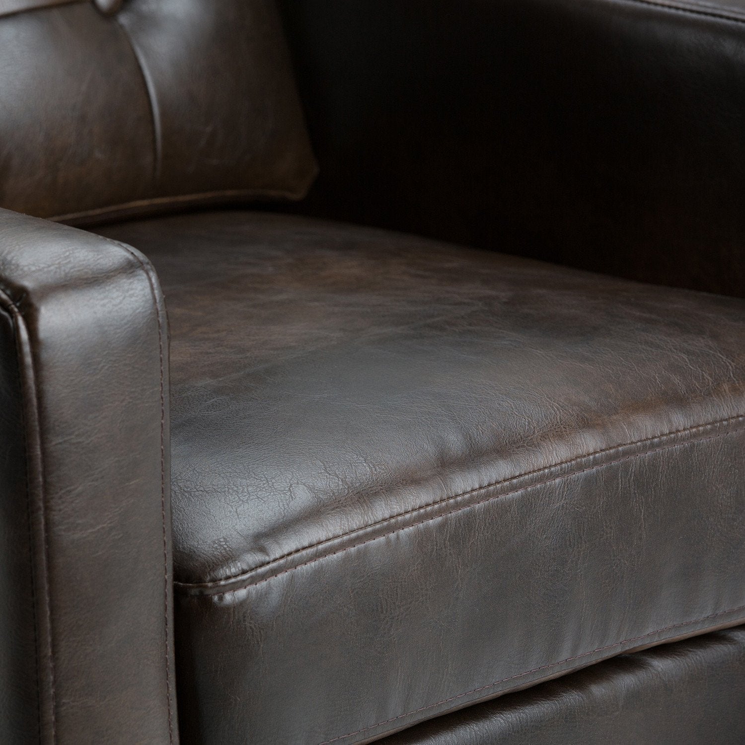 Distressed Brown Distressed Vegan Leather | Carrigan Club Chair