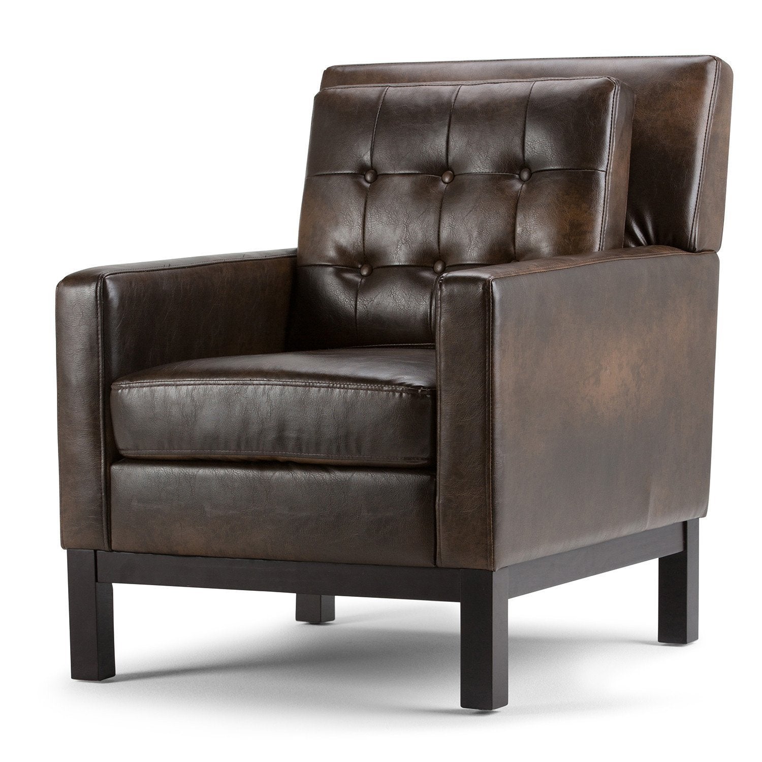 Distressed Brown Distressed Vegan Leather | Carrigan Club Chair