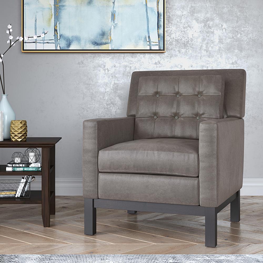 Distressed Charcoal Distressed Vegan Leather | Carrigan Club Chair 