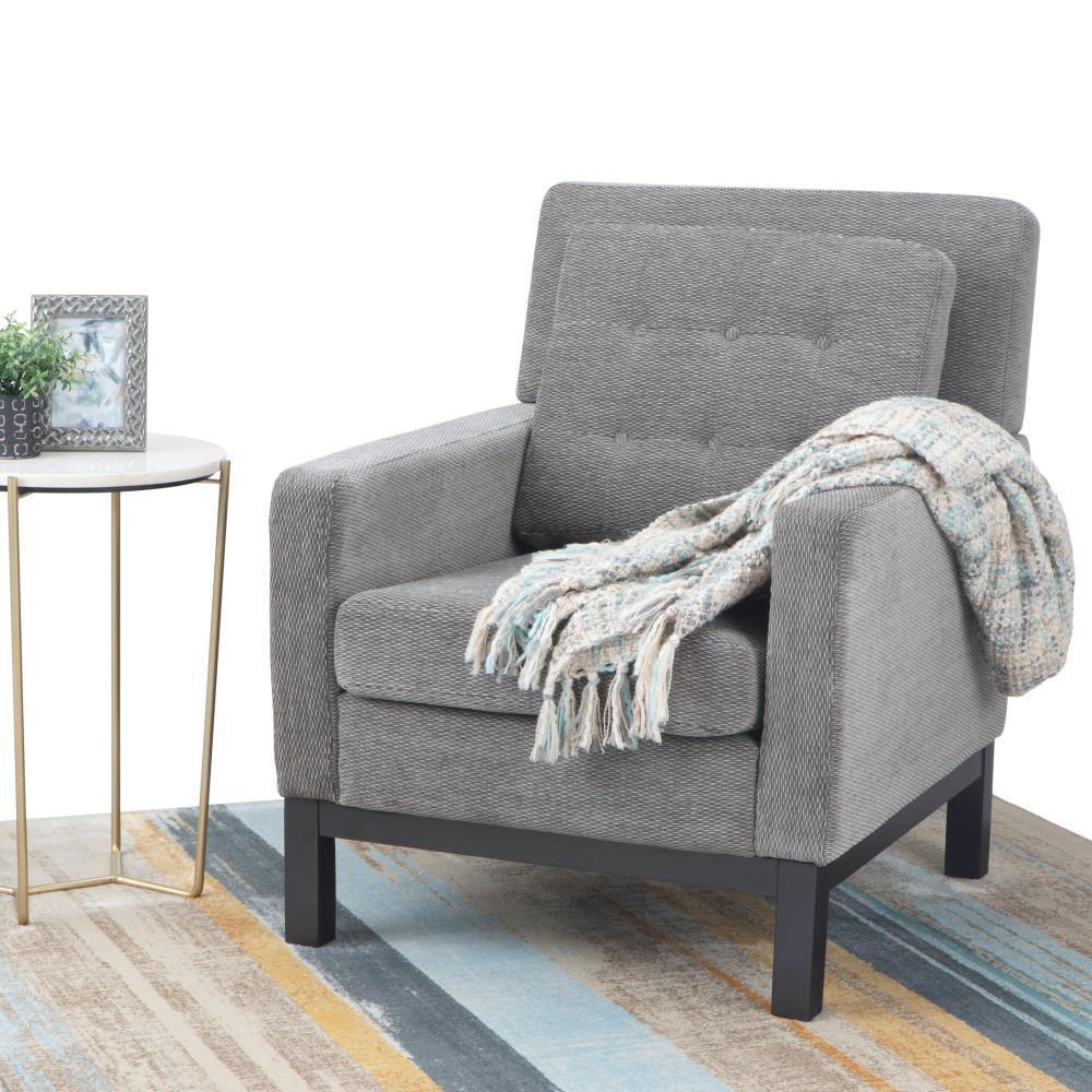 Pewter Linen Style Fabric | Carrigan Club Chair