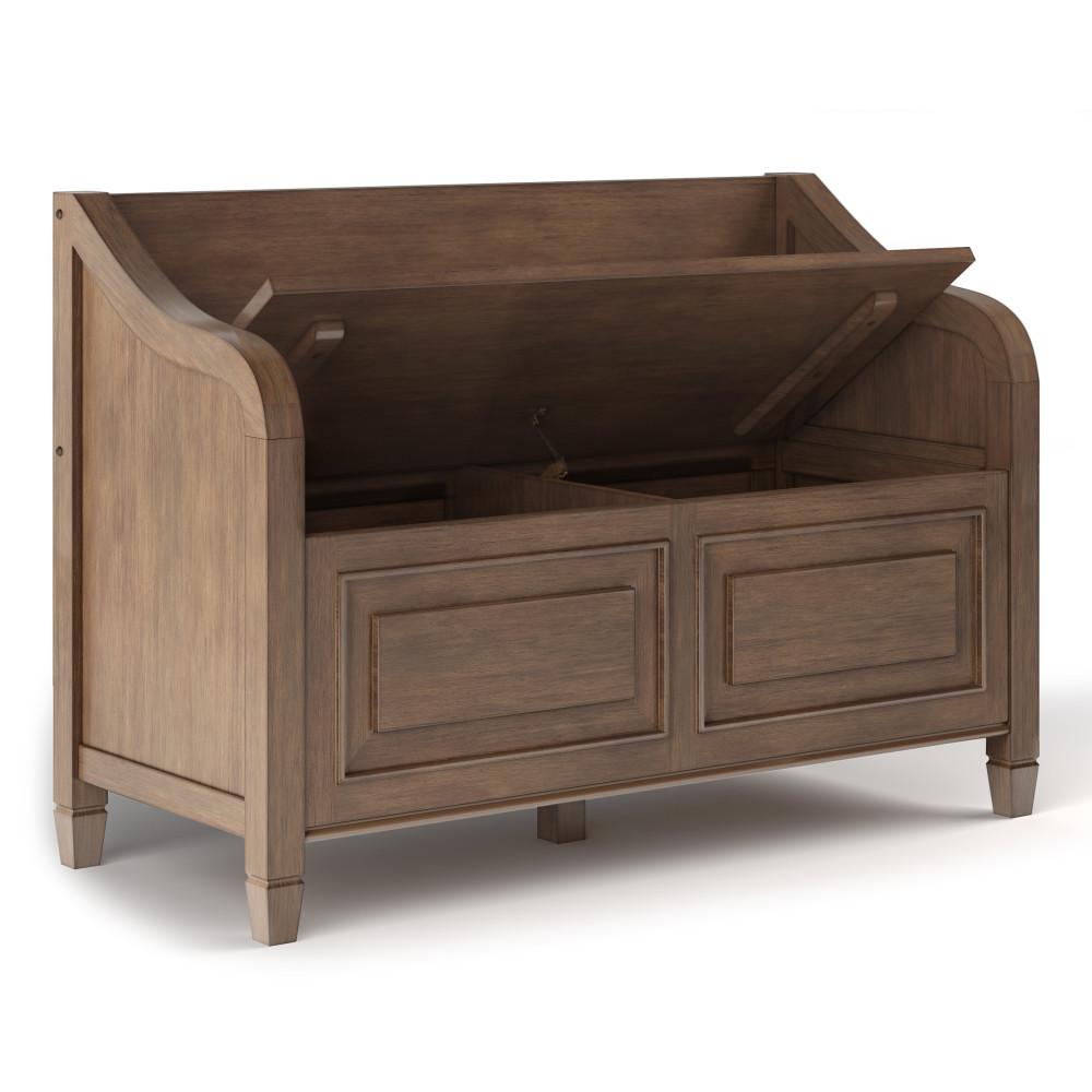 Rustic Natural Aged Brown | Connaught Entryway Storage Bench