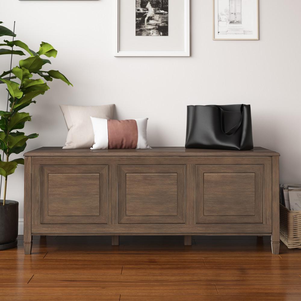 Natural Aged Brown | Connaught Bench Storage Trunk