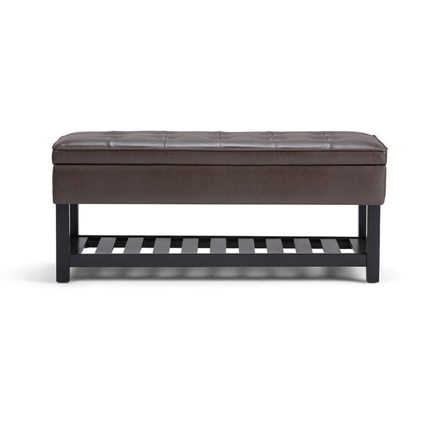 Chocolate Brown Vegan Leather | Cosmopolitan Vegan Leather Storage Ottoman Bench