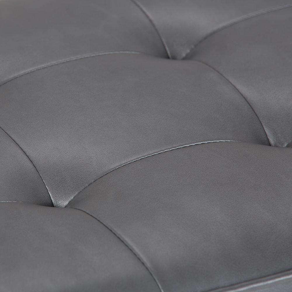 Stone Grey Vegan Leather | Cosmopolitan Entryway Storage Ottoman Bench