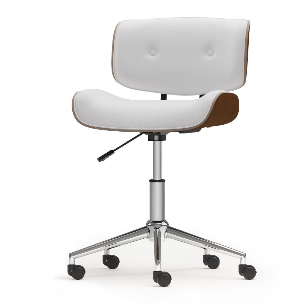 White Vegan Leather | Dax Bentwood Office Chair