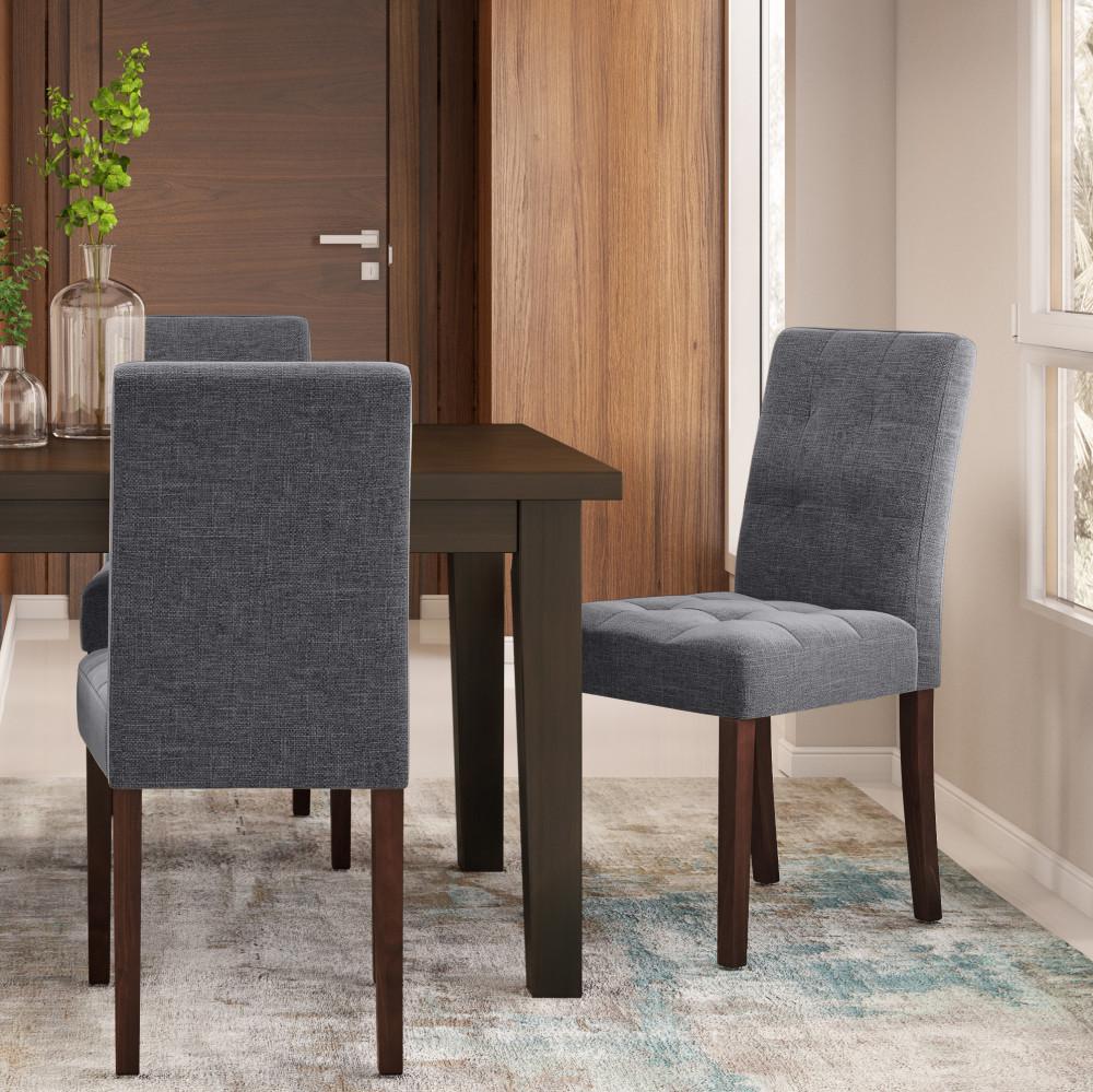 Slate Grey Linen Style Fabric | Andover Parson Dining Chair (Set of 2)