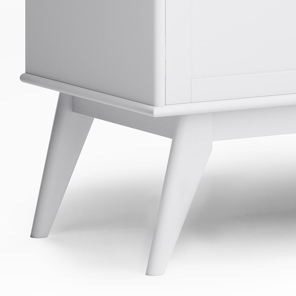 White | Draper Mid Century 60 x 18 x 26 inch Low TV Media Stand