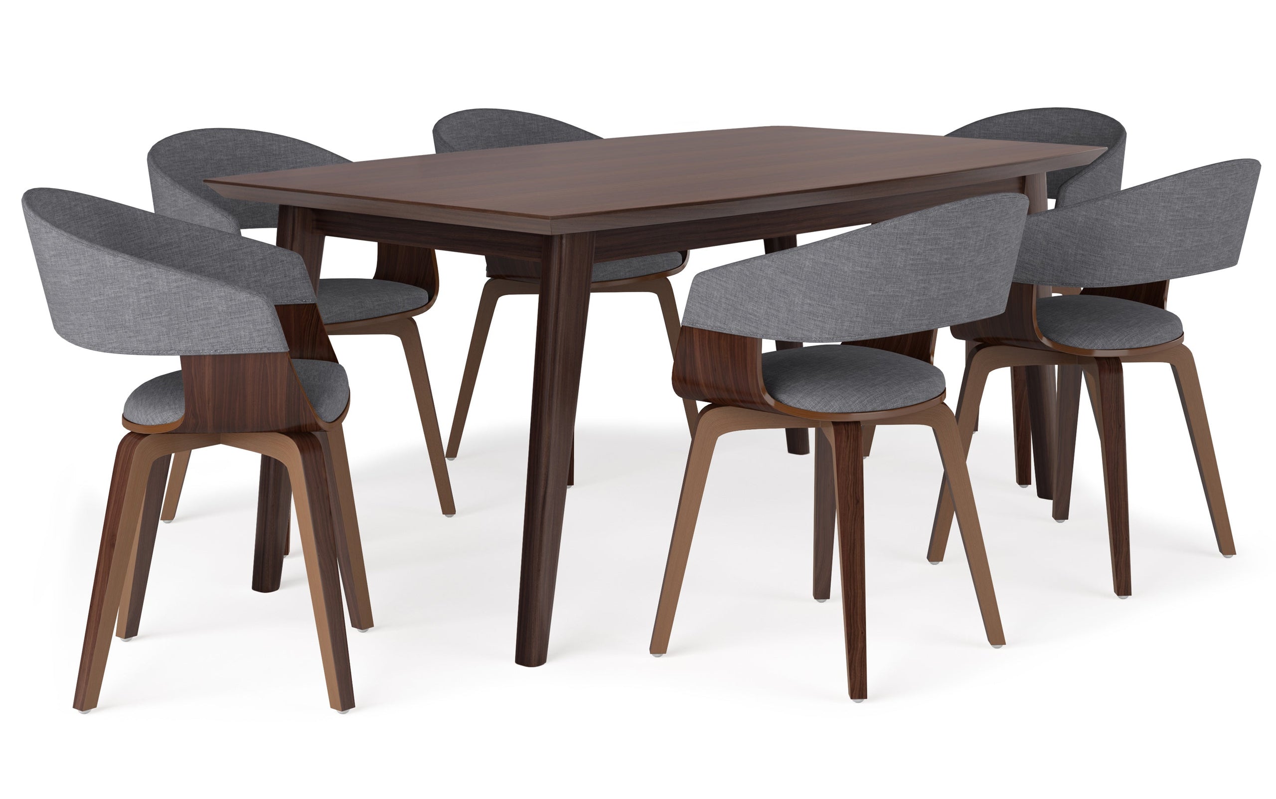 Grey Linen Style Fabric | Lowell III 7 Piece Dining Set