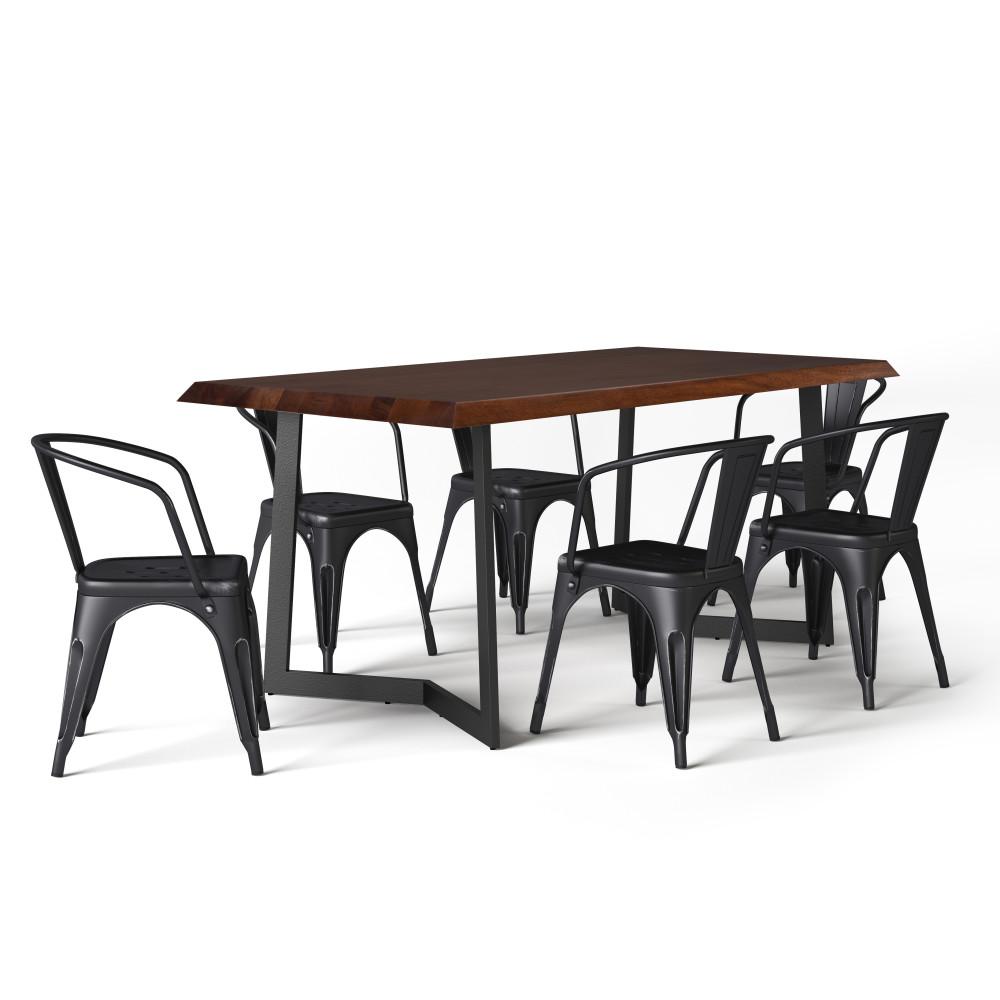 Distressed Black and Silver | Larkin IV 7 Piece Dining Set 