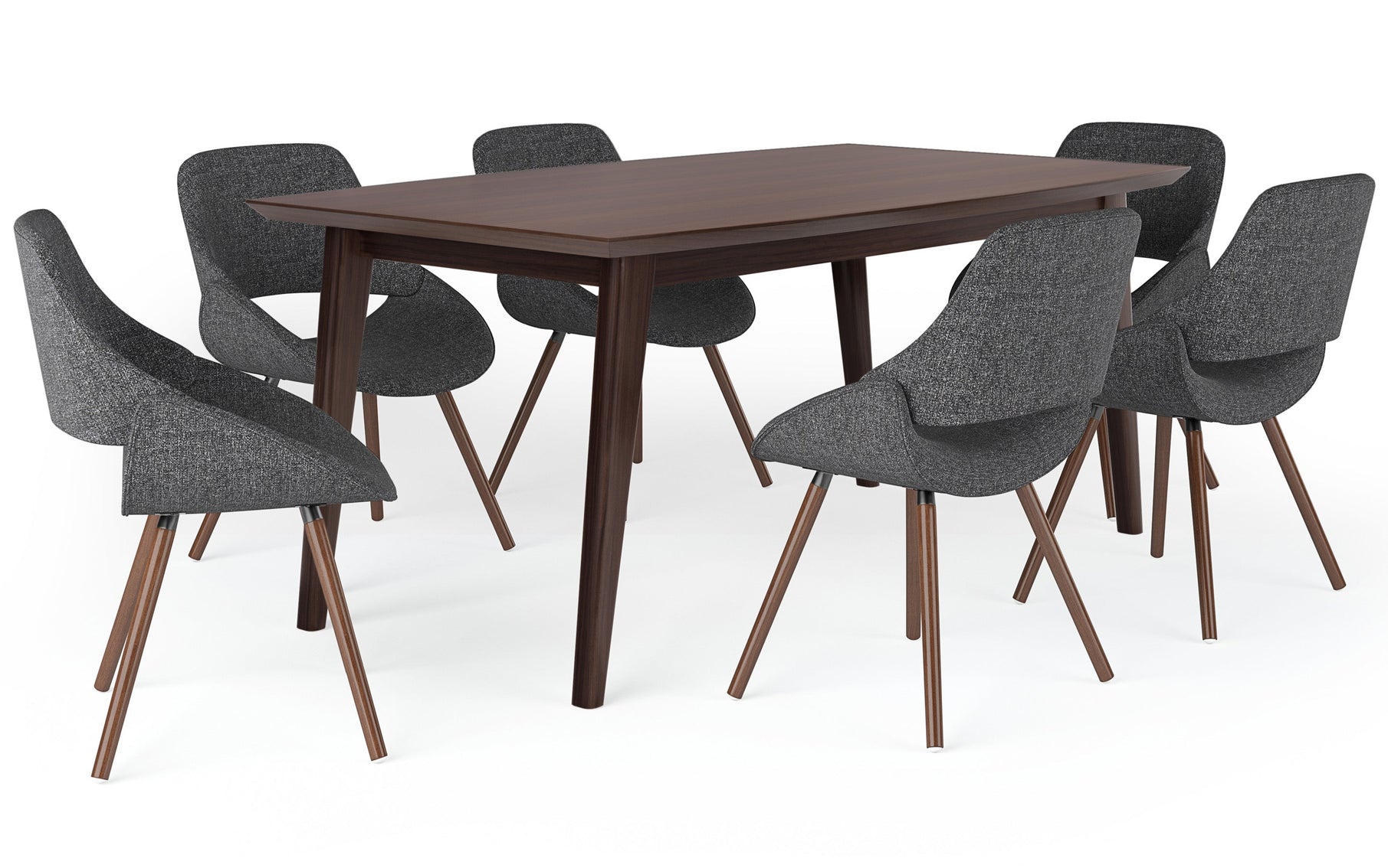 Grey Without Woodback | Malden V 7 Piece Dining Set