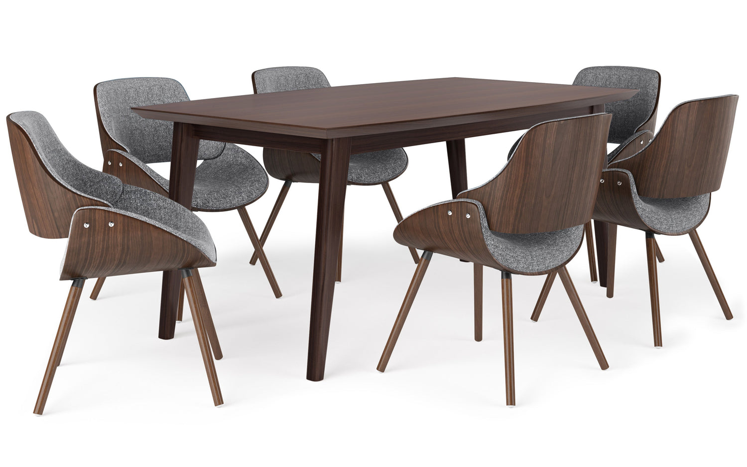 Grey With Woodback | Malden V 7 Piece Dining Set