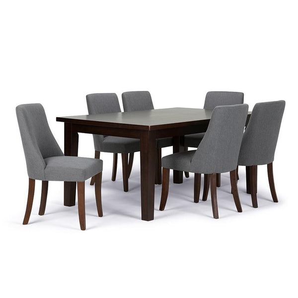 Slate Grey Linen Style Fabric | Walden Large 7 piece Dining Set