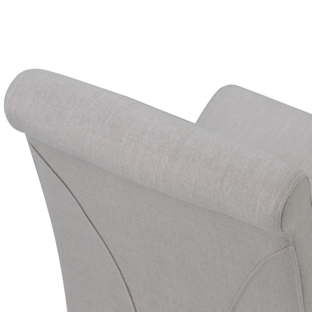 Light Beige Linen Style Fabric | Avalon Large 9 piece Dining Set