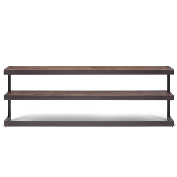Erina Solid Acacia Low TV Media Stand in Rustic Natural Aged Brown for TVs upto 74 inches