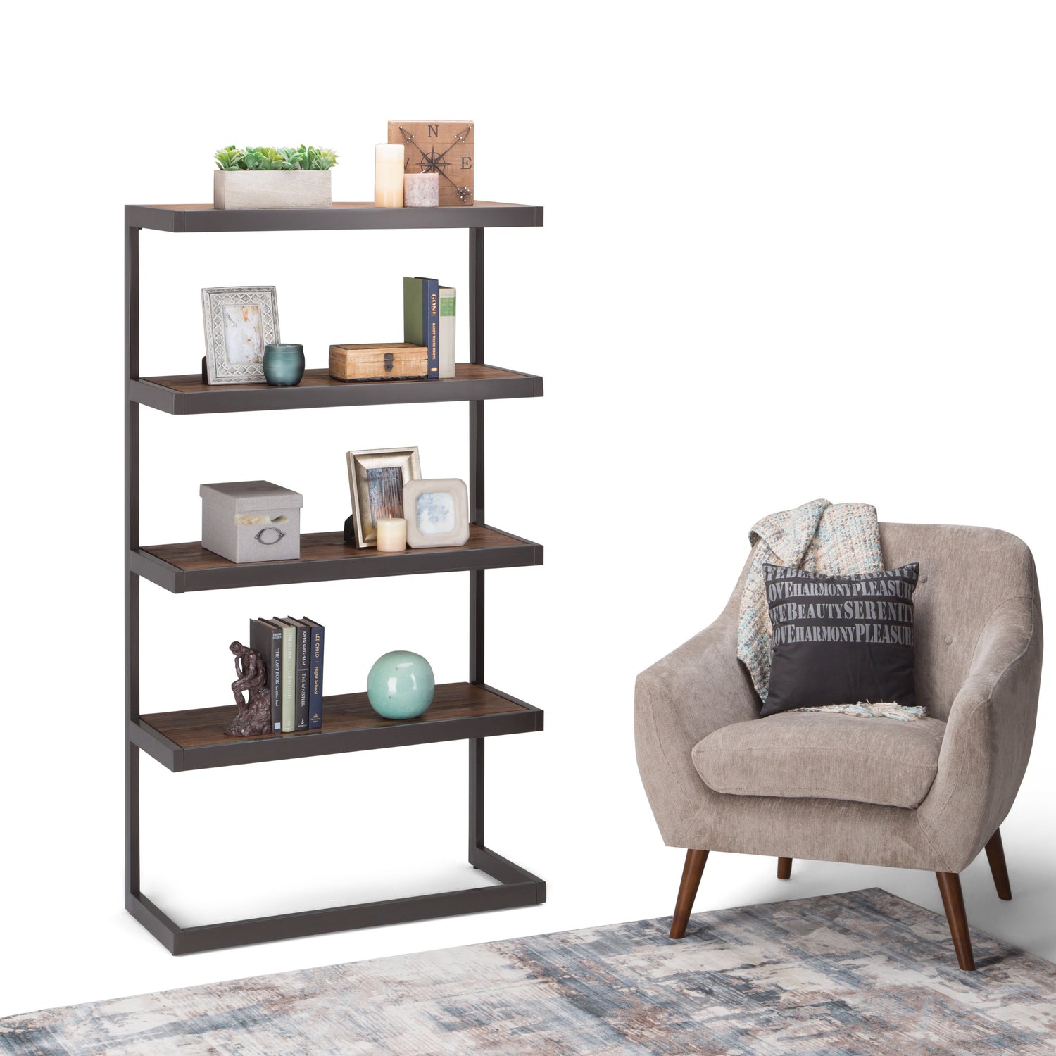 Rustic Natural Aged Brown | Erina Bookcase