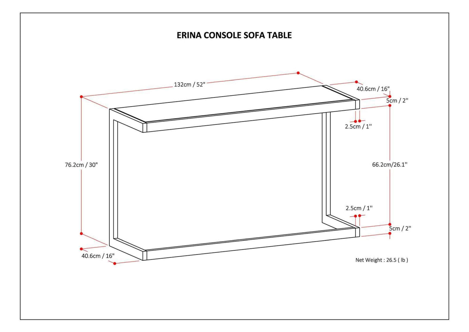 Distressed Grey | Erina Console Sofa Table