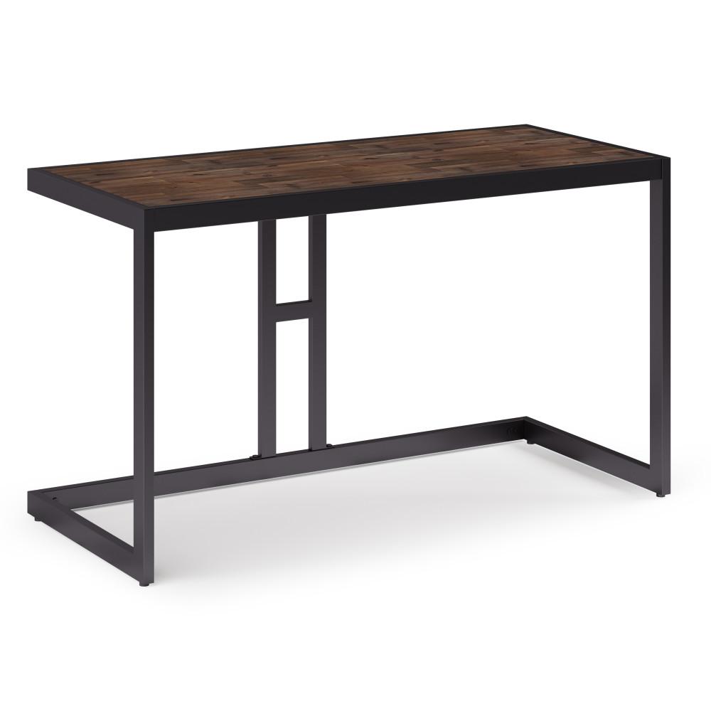 Simpli Home Erina Solid Acacia Wood Flat Top Desk in Distressed Charcoal Brown