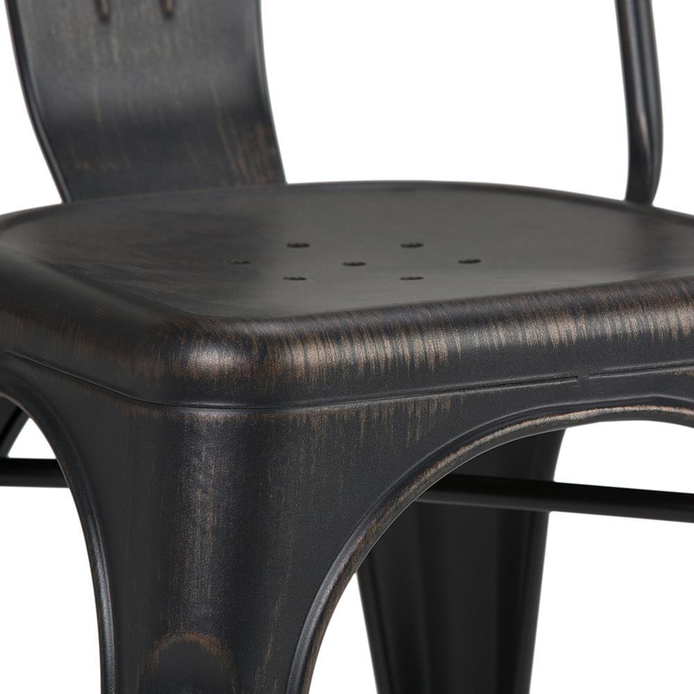 Distressed Black and Copper  | Fletcher Metal Dining Side Chair