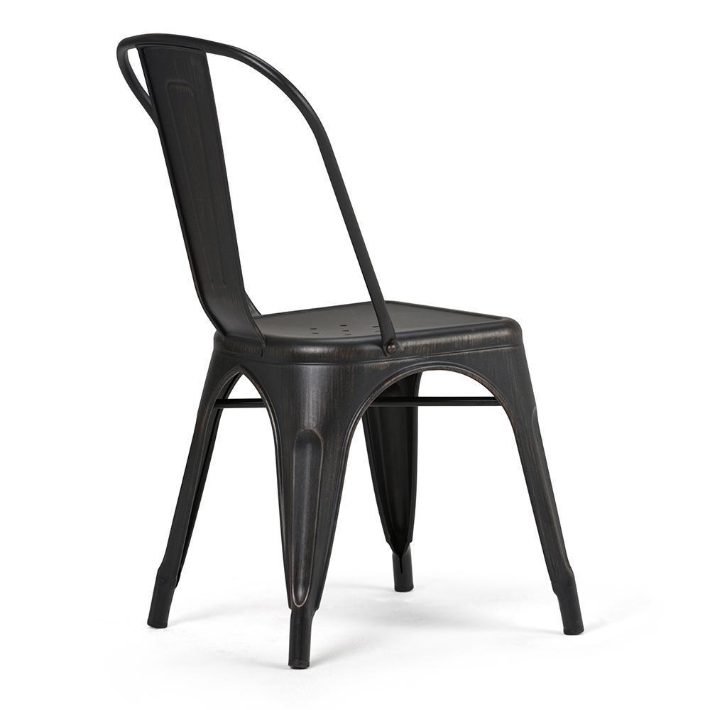 Distressed Black and Copper  | Fletcher Metal Dining Side Chair