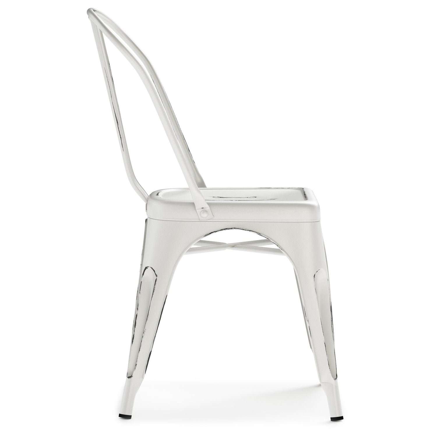 Distressed White | Fletcher Metal Dining Side Chair
