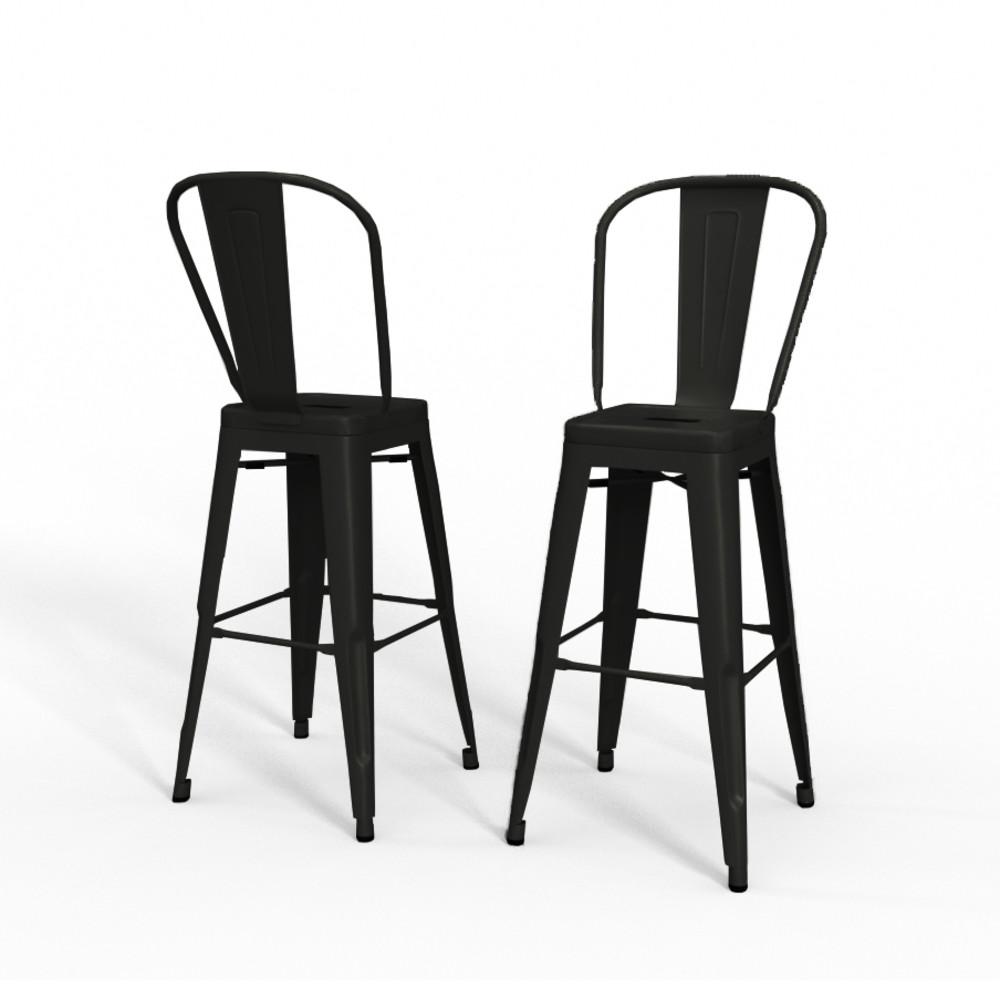 Black 24 inch | Fletcher 24 inch Metal Counter Height Stool (Set of 2)