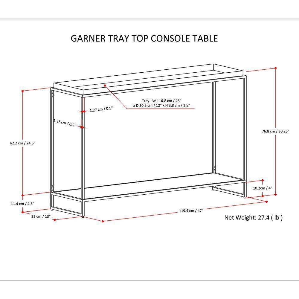 Garner Tray Top Console Table