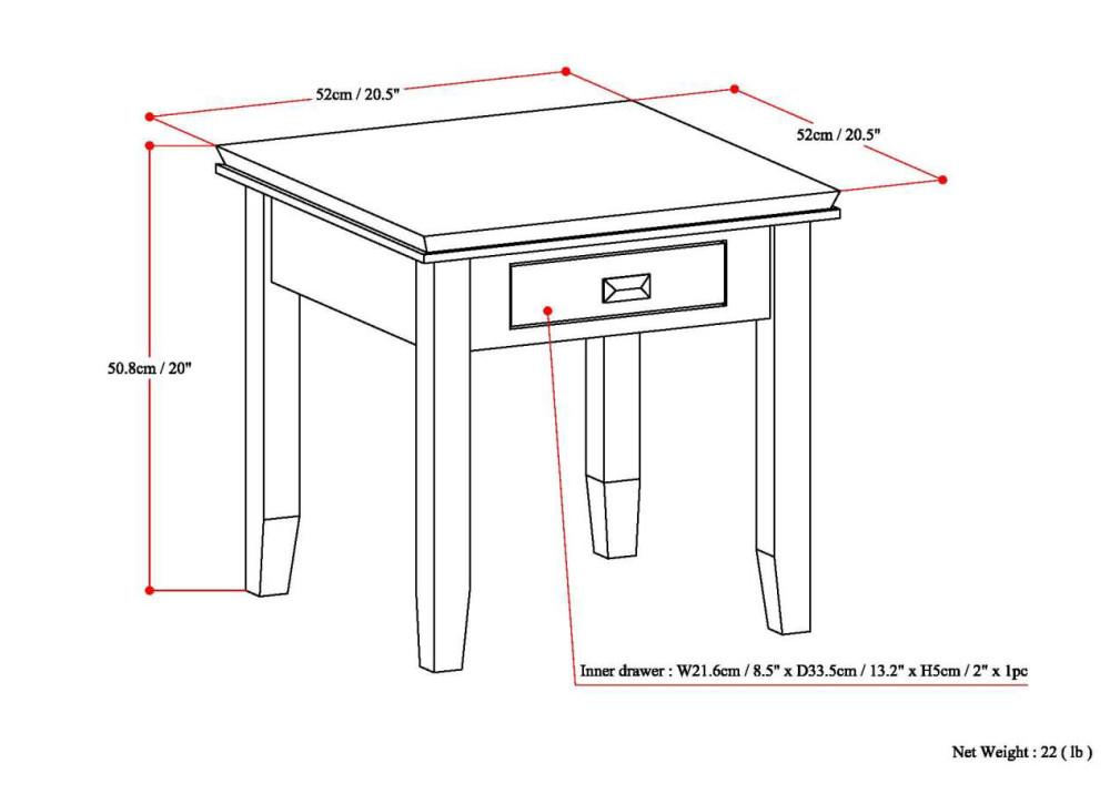 White | Artisan End Side Table