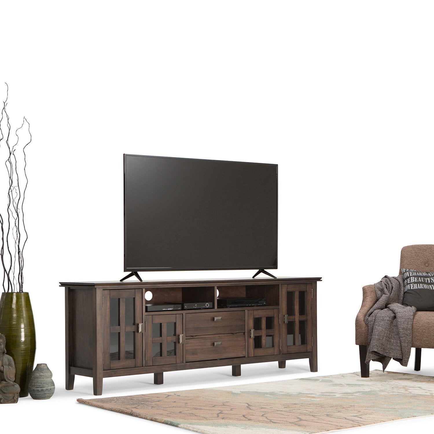 Natural Aged Brown | Artisan 72 inch Tall TV Stand