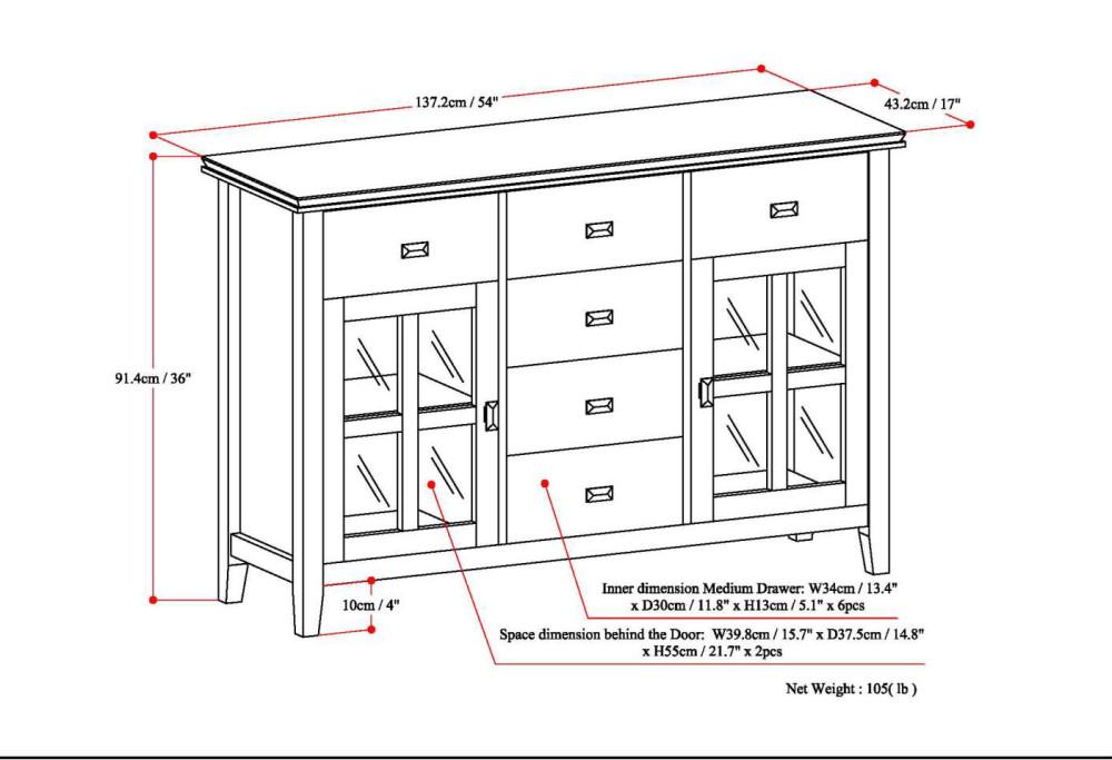 Dark Chestnut Brown | Artisan Sideboard Buffet