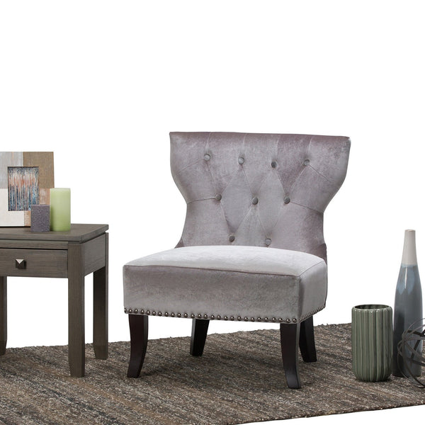 Grey Velvet Fabric | Kitchener Accent Chair