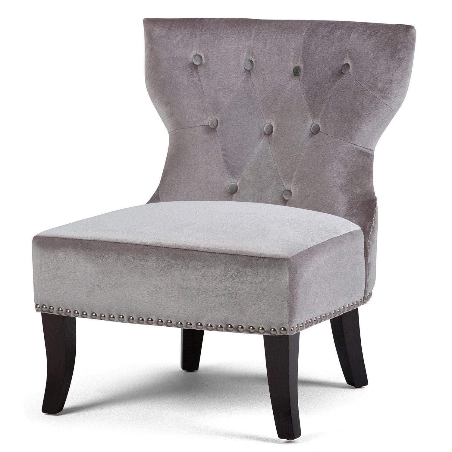 Grey Velvet Fabric | Kitchener Accent Chair