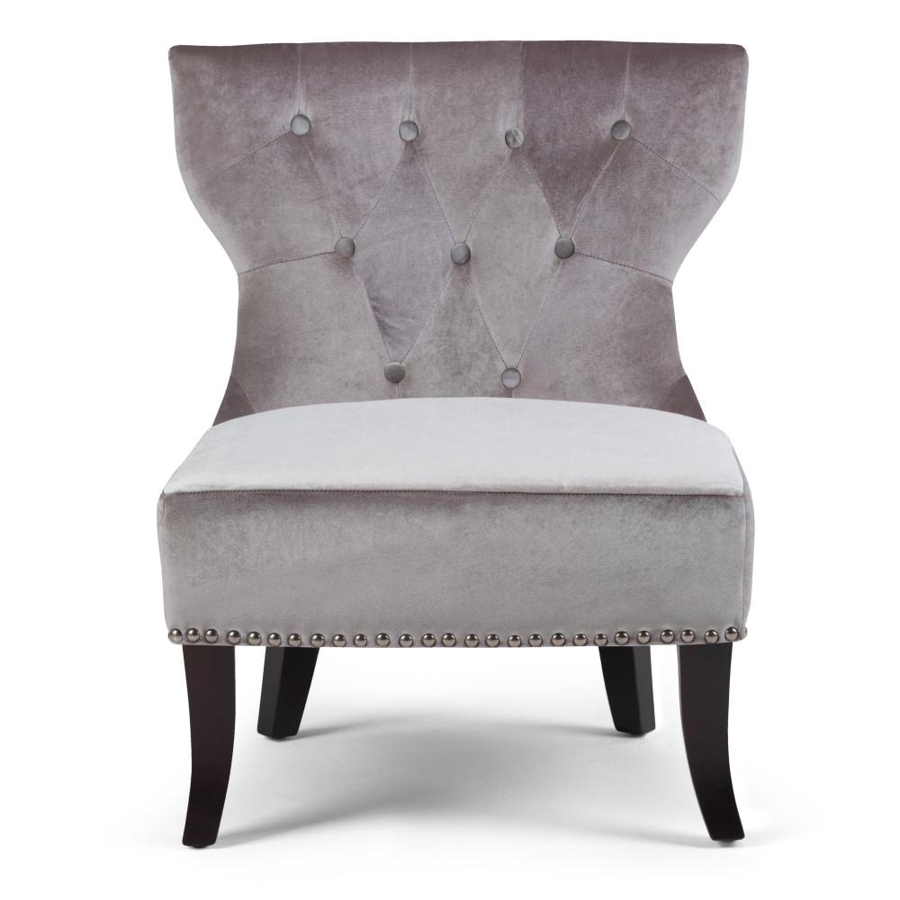  Grey Velvet Fabric | Kitchener Accent Chair