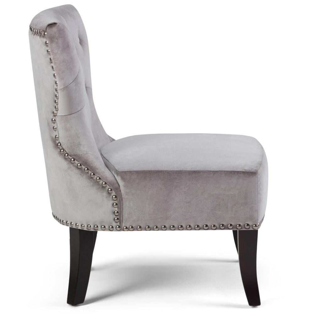 Grey Velvet Fabric | Kitchener Accent Chair