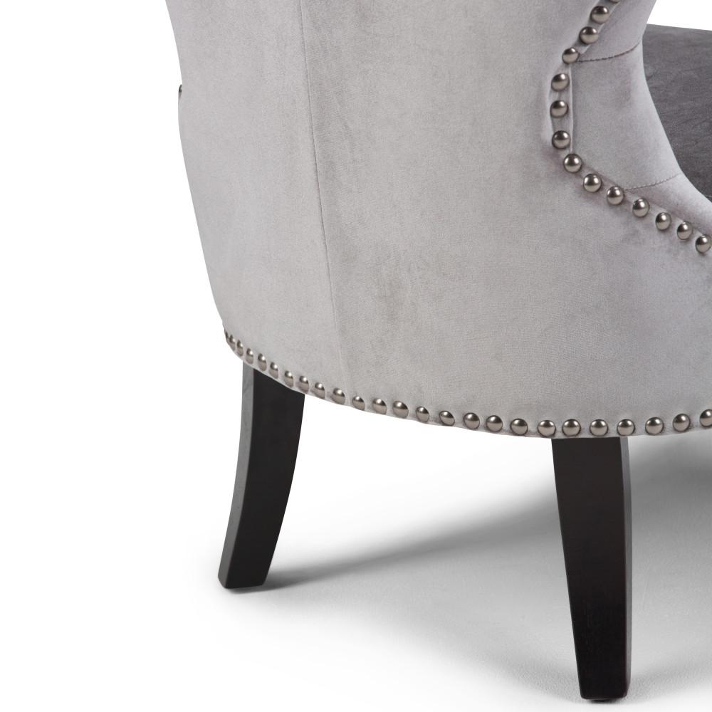  Grey Velvet Fabric | Kitchener Accent Chair