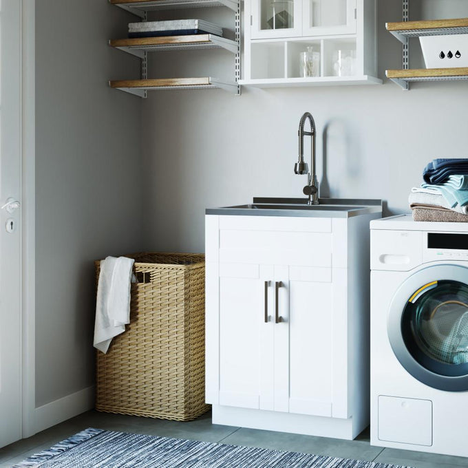 Pure White | Hennessy Stainless Steel Laundry Cabinet