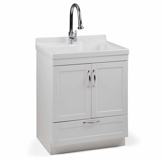 Utility Sink Cabinet With Integrated Steel Sink,Free Standing Kitchen  Stainless Steel Sink Cabinet,Laundry Sink Cabinet With Faucet,Sink Cabinet