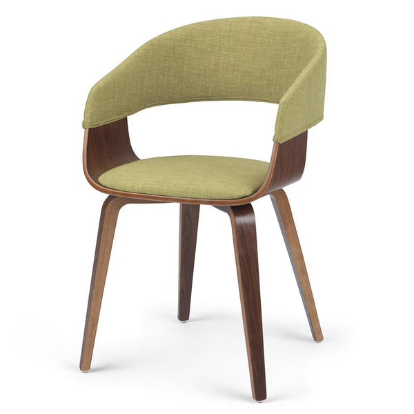 Acid Green Walnut Linen Style Fabric | Lowell Bentwood Dining Chair