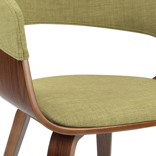 Acid Green Walnut Linen Style Fabric | Lowell Bentwood Dining Chair