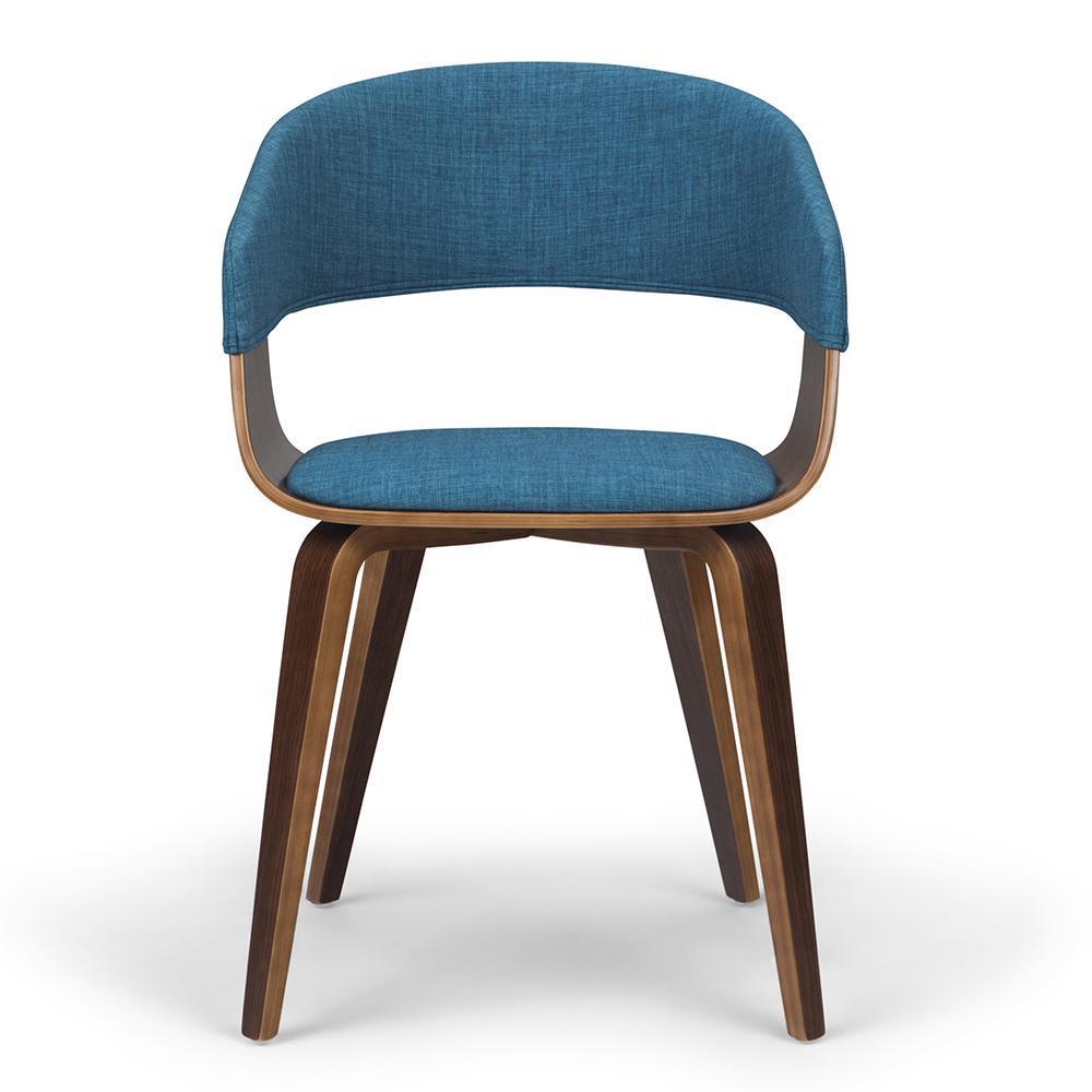 Blue Walnut Linen Style Fabric | Lowell Bentwood Dining Chair