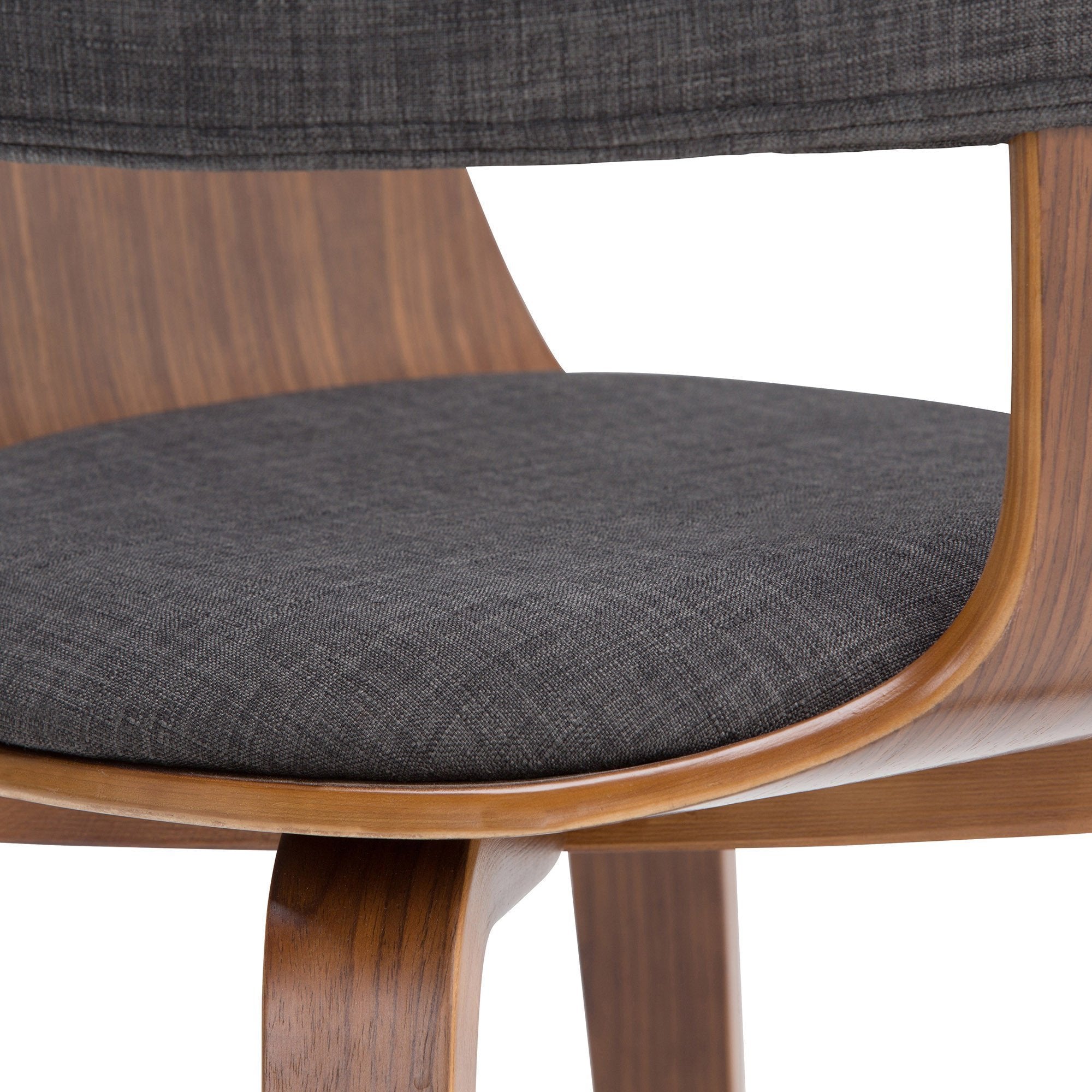 Charcoal Grey Walnut Linen Style Fabric | Lowell Bentwood Dining Chair