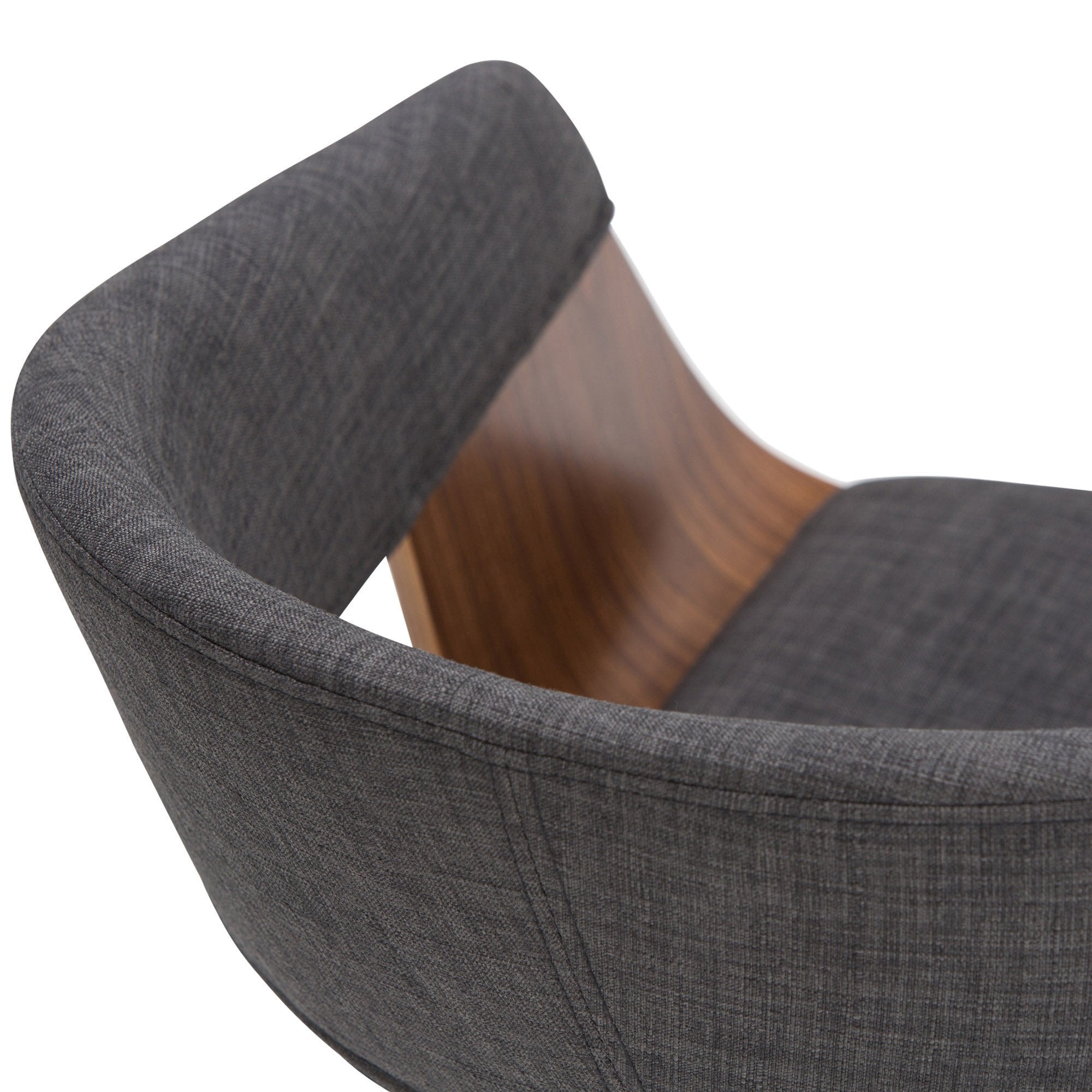 Charcoal Grey Walnut Linen Style Fabric | Lowell Bentwood Dining Chair