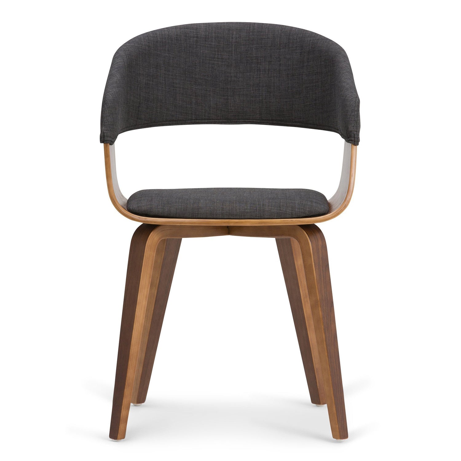 Charcoal Grey Walnut Linen Style Fabric | Lowell Bentwood Dining Chair